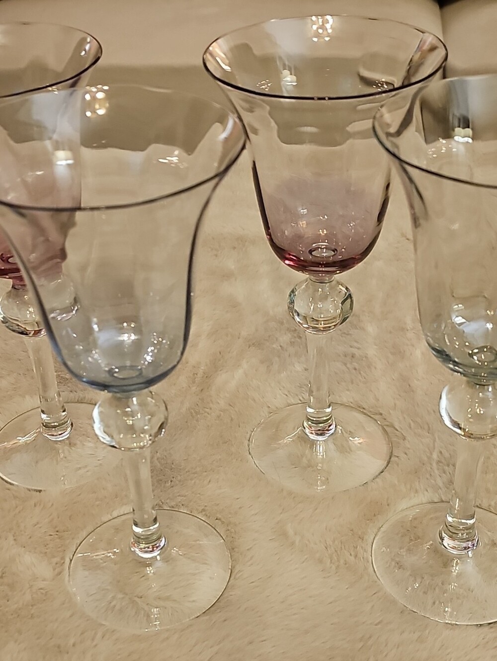 Vintage Romanian Mid Century Crystal Glasses. Set Of 4